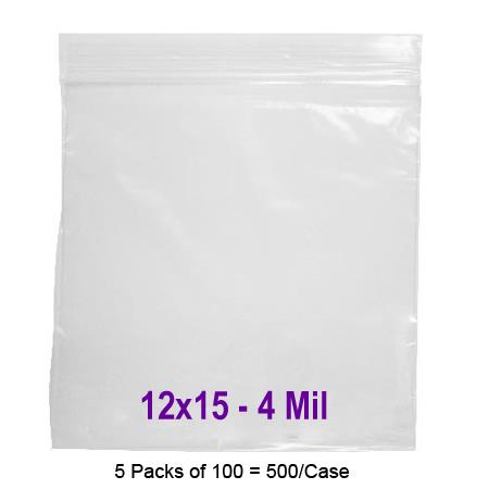 4 mil Polyethylene Zip-Top Bags (100-Pack)