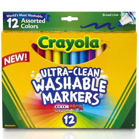 Crayola Washable Dry Erase Marker Set - Assorted Colors, Thin, Set of 12