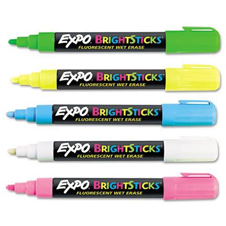 Expo Neon Dry Erase Bullet Tip Markers, Assorted - 5 count