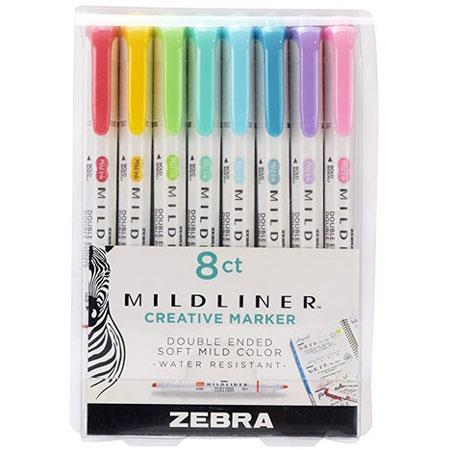 Zebra Mildliner Double-Ended Highlighter Set of 8 Colors