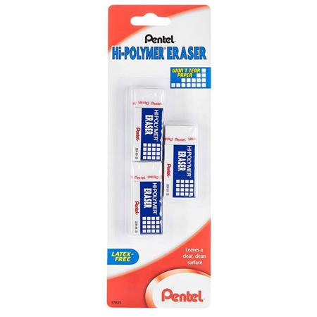 Non-Hazardous Elastomer Compound Hi-Polymer Medium Size Block Eraser Sold As 1 Each - Leaves no dust - Will not crack or harden - Erases cleanly without scratching or tearing paper surface Pentel Products Erases with very light pressure Pentel