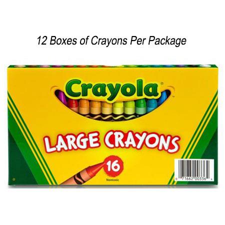 Crayola Large Crayons 4 x 716 Assorted Colors 8 Crayons Per Box Set Of 12  Boxes - Office Depot