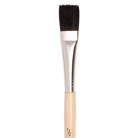 Flat Artist Brush - 1 Black Ox Hair Mix (1600-25) — BEECK Mineral Paints